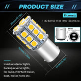 12-Pack BA15D 1142 Soft Warm White 3000k LED Light 12V-DC, 5050 27 SMD Car Replacement For Interior RV lighting Camper Turn Signal Light Lamps Tail BackUp Bulbs